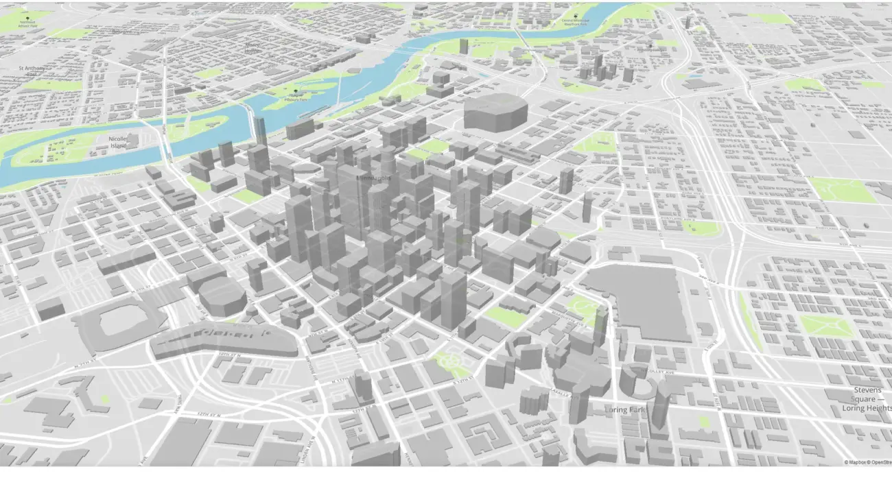 Visualización 3D de UrbanSim Scenario Modeler para analizar escenarios urbanos y políticas de oferta de vivienda